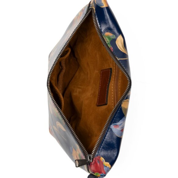 PATRICIA NASH Navy Multi Leather Le Fleur Print Tinchi Belt Bag